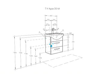 Тумба под раковину Aquaton Ария 50 М 1A140001AA010 подвесная Белая — фото 5, Тумбы под раковину