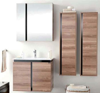 Тумба с раковиной Creavit Verti 80 VE0080.42.VV подвесная Орех — фото 3, Тумбы с раковиной