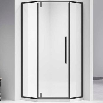 Душевой уголок Vincea Slim-N 100x100 VSP-4SN100CLB профиль Черный стекло прозрачное — фото 1, Душевые уголки трапеция