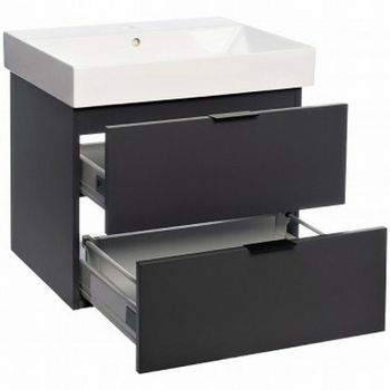 Тумба с раковиной Veedi Modern Line 60 14000011 подвесная Графит — фото 3, Тумбы с раковиной