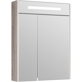 Зеркальный шкаф Aquaton Сильва 60 1A216202SIW60 с подсветкой Дуб фьорд — фото 1, Зеркальные шкафы в ванную