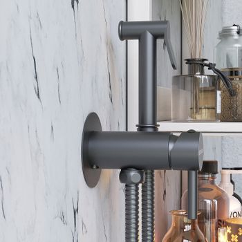 Гигиенический душ со смесителем Damixa Option 217000000 Черный матовый — фото 8, Гигиенические души