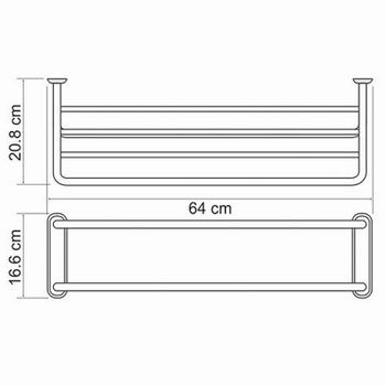 Полка для полотенец WasserKRAFT K-888 Хром — фото 3, Полки для полотенец
