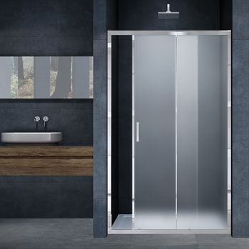 Душевая дверь Vincea Alpha 130 VDS-3AL130MT профиль Хром стекло текстурное — фото 1, Раздвижные душевые двери