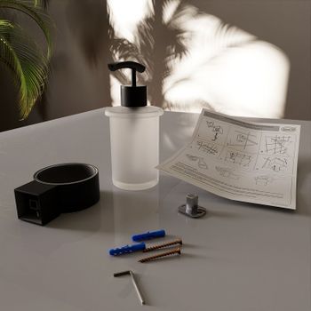 Дозатор для жидкого мыла Altasan Лотос ЛТ80ЧМ Черный матовый — фото 3, Дозаторы