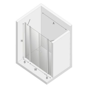 Душевая дверь New Trendy New Soleo Chrome 110 D-0255A профиль Хром стекло прозрачное — фото 7, Распашные душевые двери