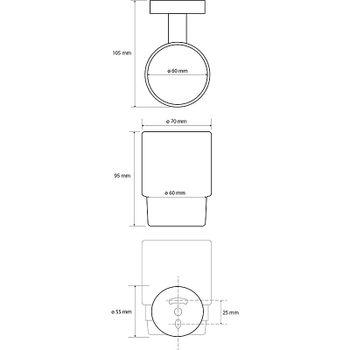 Стакан для зубных щеток Bemeta Brilo 161110012 Золото — фото 2, Стаканы для зубных щеток