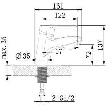 Смеситель для раковины Agger Right A2902100 Хром — фото 8, Смесители для раковины
