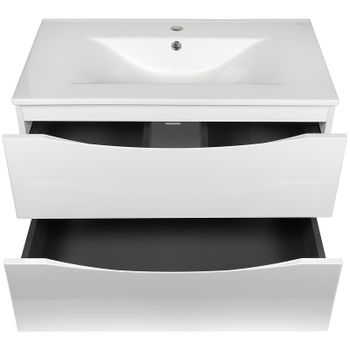 Тумба с раковиной Bond Cube 80 T01805-S05W подвесная Белая матовая — фото 2, Тумбы с раковиной