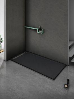 Душевой поддон из искусственного камня WeltWasser WW TRS 10080 STONE-BL 100x80 10000004380 Черный — фото 2, Душевые поддоны из искусственного камня