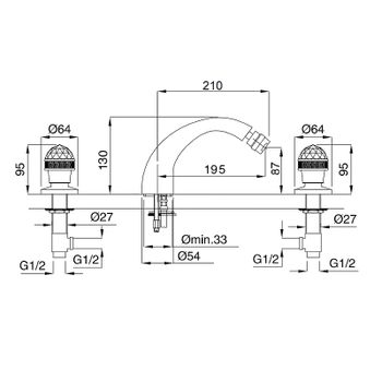 Смеситель для биде Migliore Axo 18493 Хром Золото — фото 2, Смесители для биде