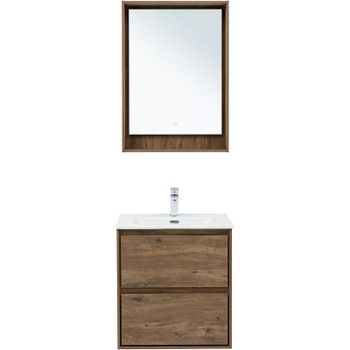 Тумба под раковину Aquanet Милан 60 336377 подвесная Дуб рустикальный — фото 10, Тумбы под раковину