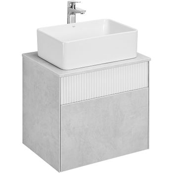 Тумба под раковину Aquaton Марбл 60 1A276101MH4C0 подвесная Слэйт Белый матовый — фото 3, Тумбы под раковину