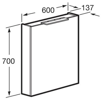 Зеркальный шкаф Roca Oleta 60 L A857645806 с подсветкой Белый глянец — фото 8, Зеркальные шкафы в ванную