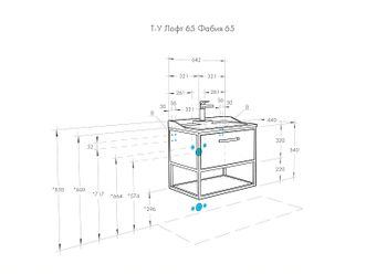 Тумба под раковину Aquaton Лофт Фабрик 65 1A242301LTDY0 подвесная Дуб кантри — фото 11, Тумбы под раковину