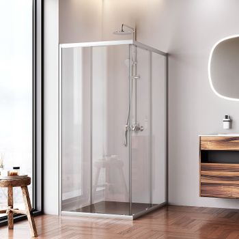 Душевой уголок AM.PM Sunny 120х90 W87G-403-12090-MT профиль Хром матовый стекло прозрачное — фото 3, Прямоугольные душевые уголки