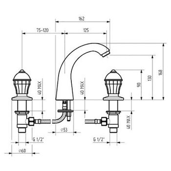 Смеситель для раковины Migliore Prestige Crystal 30859 Бронза — фото 2, Смесители для раковины