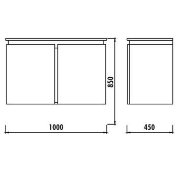 Тумба с раковиной Creavit Verti 100 VE0100.42.VV подвесная Орех — фото 6, Тумбы с раковиной