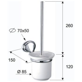 Ершик для унитаза Remer 900 NV66CR Хром — фото 2, Ершики для унитаза