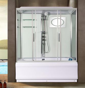 Душевой бокс WeltWasser WW500 Emmer 170/85/55-2 170х85 10000004660 профиль Хром стекло прозрачное — фото 2, Душевые боксы