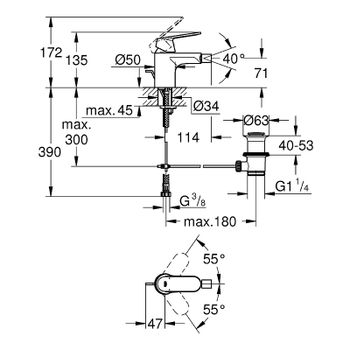 Смеситель для биде Grohe Eurosmart Cosmopolitan 32839000 Хром — фото 3, Смесители для биде