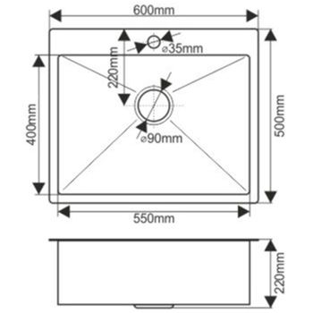 Кухонная мойка Fabia 60х50 60503Z Золото — фото 7, Кухонные мойки