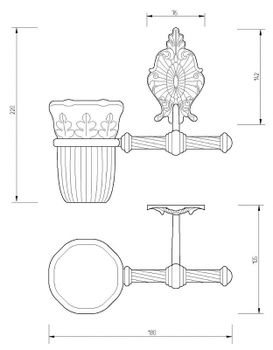 Стакан для зубных щеток Migliore Elisabetta 17052 Золото — фото 2, Стаканы для зубных щеток