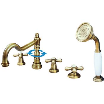 Смеситель на борт ванны Rav Slezak Morava retro MK164.5PSM Бронза — фото 1, Смесители на борт ванны