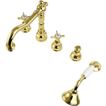 Смеситель на борт ванны Migliore Princeton 19376 Золото — фото 2, Смесители на борт ванны