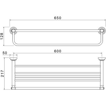 Полка для полотенец Aquatek Классик AQ4515MB Черная матовая — фото 2, Полки для полотенец