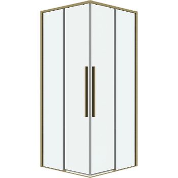 Душевой уголок Grossman Galaxy 70х70 300.K33.01.7070.32.00 профиль Золото сатин стекло прозрачное — фото 9, Квадратные душевые уголки