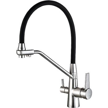 Смеситель для кухни ZorG Steel Hammer SH 903-6 CR Хром Черный — фото 1, Смесители для кухни