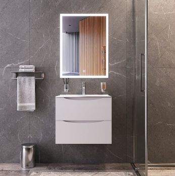 Тумба с раковиной Bond Cube 60 T01605-S05W подвесная Белая матовая — фото 5, Тумбы с раковиной