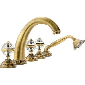 Смеситель на борт ванны Migliore Cristalia 18581 Бронза — фото 1, Смесители на борт ванны