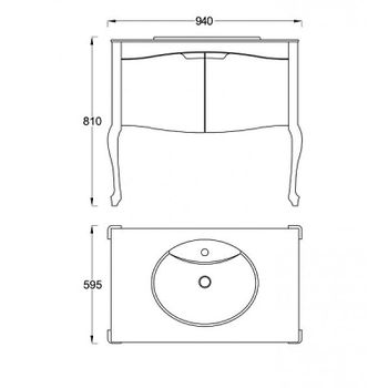 Тумба под раковину Veedi Rustika 95 RST800T-CR Белая Черная — фото 6, Тумбы под раковину
