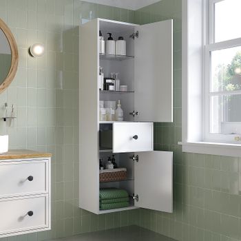 Шкаф пенал Iddis Torr 40 TOR40W0i97 подвесной Белый матовый — фото 4, Пеналы для ванной комнаты