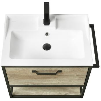 Тумба под раковину Aquaton Лофт Фабрик 65 1A242301LTDU0 подвесная Дуб эндгрейн — фото 3, Тумбы под раковину