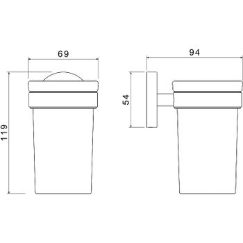 Стакан для зубных щеток Aquatek Европа AQ4104CR Хром — фото 2, Стаканы для зубных щеток