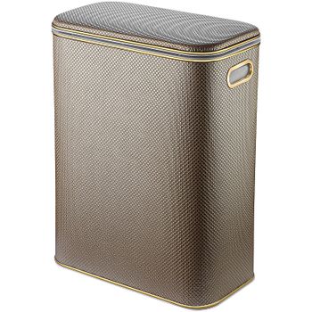 Корзина для белья Geralis RBG-B Ромб Бежевая темная, кант Золото, стандартная — фото 1, Корзины для белья