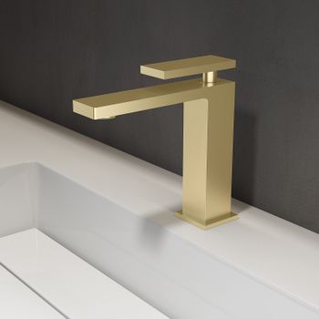 Смеситель для раковины Vincea Dice VBF-2DS1BG Брашированное золото — фото 3, Смесители для раковины