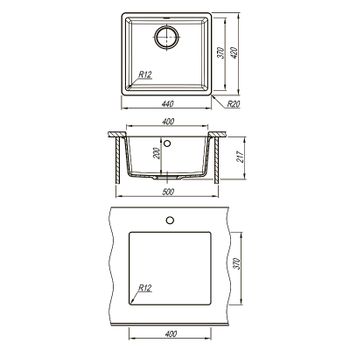 Кухонная мойка Lemark Sinara 440-U 9910072 Шампань — фото 4, Кухонные мойки