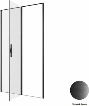 Душевая дверь Allen Brau Priority 100 3.31030.BBA профиль Черный браш стекло прозрачное — фото 8, Распашные душевые двери