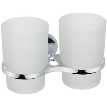 Стакан для зубных щеток Grampus Laguna GR-7807 двойной Хром — фото 1, Стаканы для зубных щеток