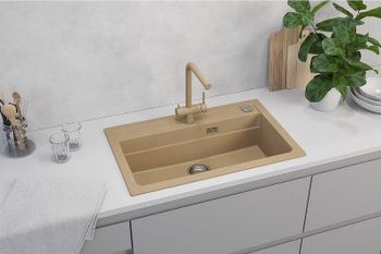 Кухонная мойка Alveus Granital Atrox 40 Beige G55 790x500 1140445 Бежевая — фото 3, Кухонные мойки