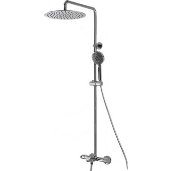 Душевая система Bravat Waterfall SS F639114C-A5-RUS Хром — фото 1, Душевые стойки