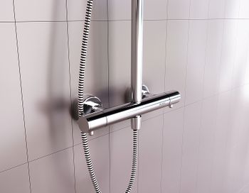 Душевая система Damixa Option DX218092000 с термостатом Хром — фото 7, Душевые стойки