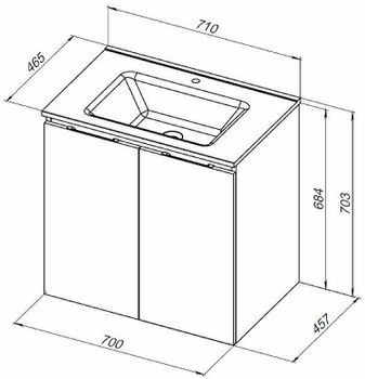 Тумба под раковину Aquanet Алвита New 70 303905 подвесная Белая матовая — фото 9, Тумбы под раковину