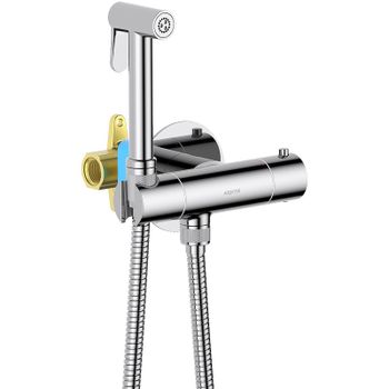 Гигиенический душ со смесителем Aquatek Оберон AQ1027CR с термостатом Хром — фото 2, Гигиенические души