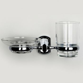 Стакан для зубных щеток с мыльницей WasserKRAFT Oder K-3026 Хром — фото 2, Стаканы для зубных щеток