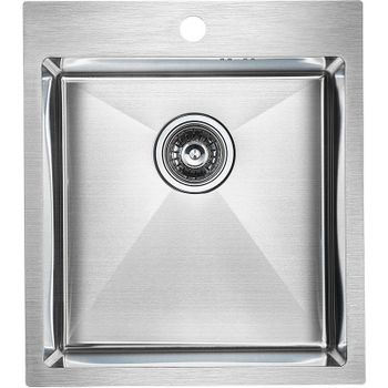 Кухонная мойка Paulmark Kroner 45 PM214551-BS Брашированная сталь — фото 1, Кухонные мойки